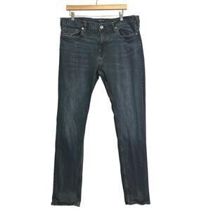 True Religion Geno Relaxed Slim Fit Denim Jeans Mens Sz 38 Whiskered Front Dark